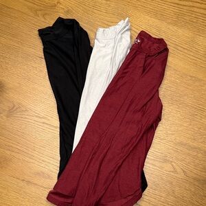 Set of Three Old Navy active cloud soft long sleeve shirt- Black, gray & maroon